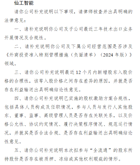 万利配资 仙工智能港股IPO收证监会反馈意见：需说明技术出口、外资准入及股权激励等问题