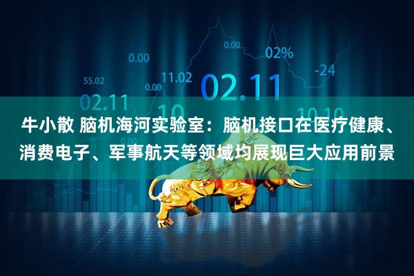 牛小散 脑机海河实验室：脑机接口在医疗健康、消费电子、军事航天等领域均展现巨大应用前景